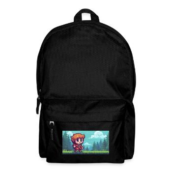 Pixel hero in the forest adventure gaming scene - Backpack - black - Front