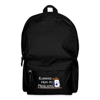 Running from My Problems – Coffee Cartoon - Backpack - black - Front