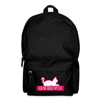 Ask Me About My Cat Katze Haustier Liebe Tierliebe - Rucksack - Schwarz - Vorne