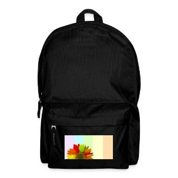 Colorful Rainbow Sunflower – Pastel Stripe Aesthet - Backpack - black - Front