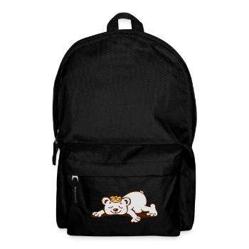 small bear with a golden crown sleeps - Backpack - black - Front