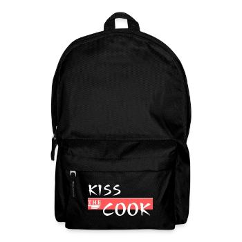 Kiss the Cook. Kiss the cook Funny saying Food - Backpack - black - Front