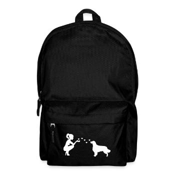 Golden Retriever mit Frau - Rucksack - Schwarz - Vorne