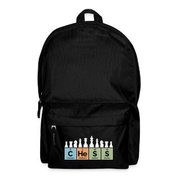 retro Schach Periodensystem coole Sprüche vintage - Rucksack - Schwarz - Vorne