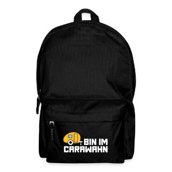 Caravan Wohnwagen Camping coole Sprüche Wahnsinn - Rucksack - Schwarz - Vorne