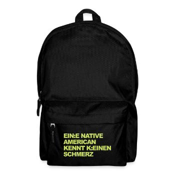 WOKE SATIRE: An Indian knows no pain - Backpack - black - Front