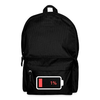 Icône de batterie vide à 1 % - Sac à dos - noir - Devant