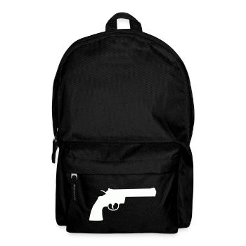Minimalistische Revolver-Silhouette - Rucksack - Schwarz - Vorne