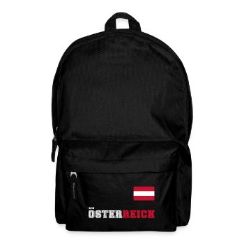 ÖSTERREICH Trikot Look - Flagge Fahne auf Brust - Rucksack - Schwarz - Vorne