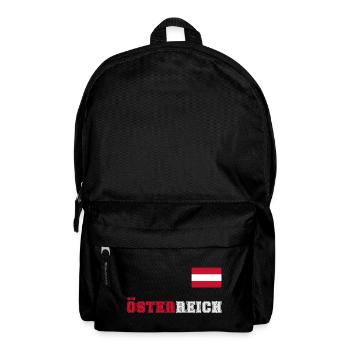 ÖSTERREICH Trikot Look - Flagge Fahne auf Brust - Rucksack - Schwarz - Vorne