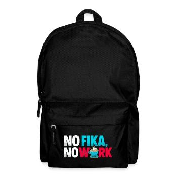 No Fika No Work - Swedish Coffee Break Typography - Backpack - black - Front