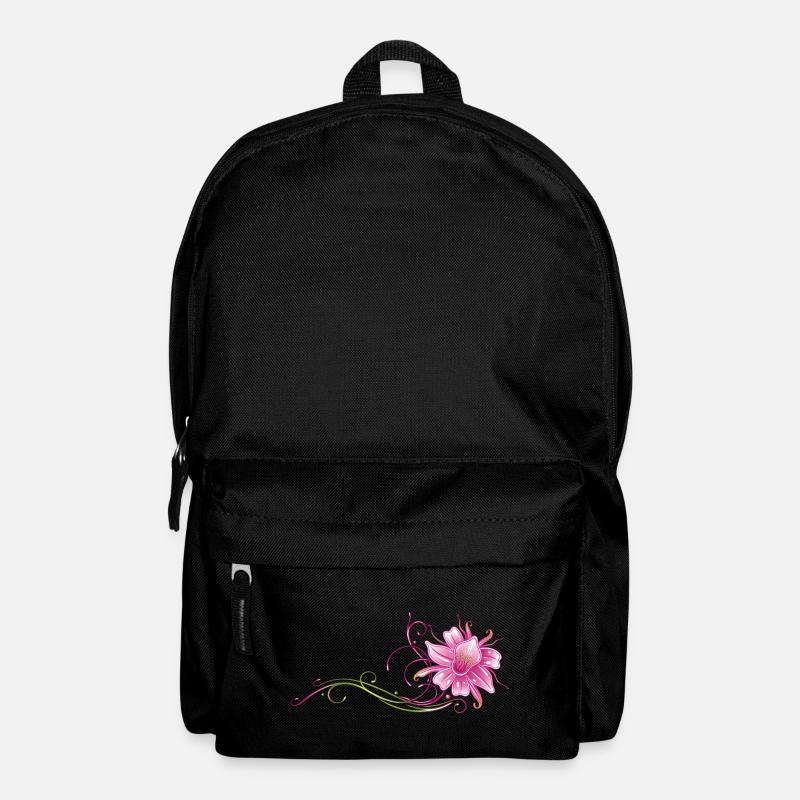 Bunte Orchidee, Ranke in pink und grün - Rucksack - Schwarz