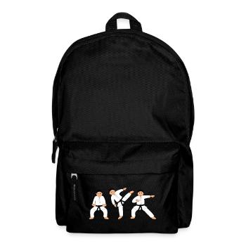 Karatekämpfer – lustiges Kampfsport-Motiv - Rucksack - Schwarz - Vorne