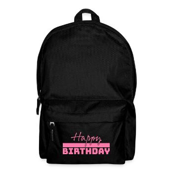 Tshirt happy birthday pink - Backpack - black - Front
