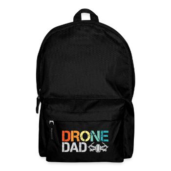 drone dad retro vintage design drone flight icon - Backpack - black - Front