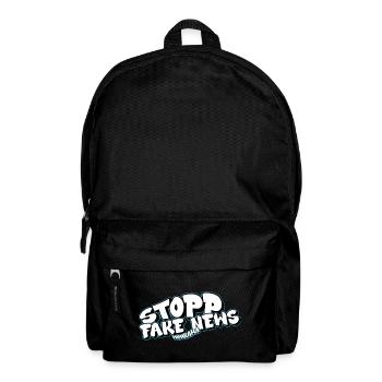 Stopp Fake News - Rucksack - Schwarz - Vorne