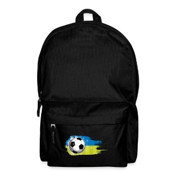 Football - Bleu Vert - Conception de coup de pinceau - Sac à dos - noir - Devant