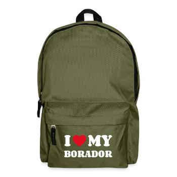 I Love My Borador Hund Besitzer - Rucksack - Olivgrün - Vorne