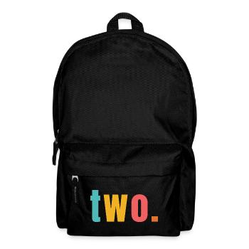 Two Zwei Jahre 2. Geburtstag Text Schrift Bunt - Rucksack - Schwarz - Vorne
