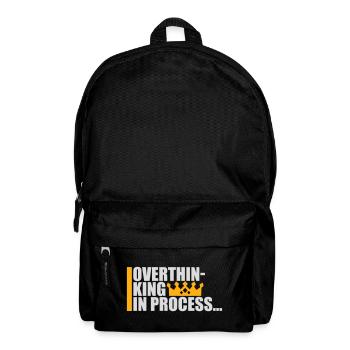 Overthinking In Process Funny Brooding Saying Logo - Backpack - black - Front
