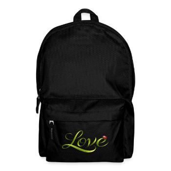 Love font made of blade of grass with ladybug - Backpack - black - Front