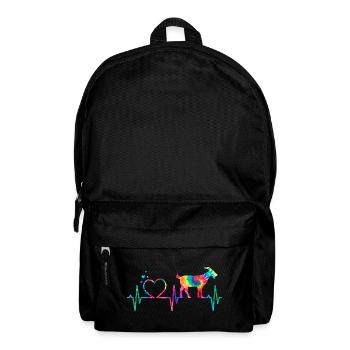 Regenbogenherzziege - Rucksack - Schwarz - Vorne