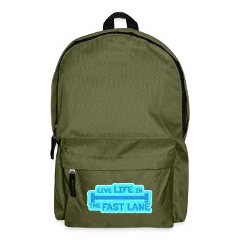 Life In The Fast Lane Schwimmer Lustig Pool Spruch - Rucksack - Olivgrün - Vorne