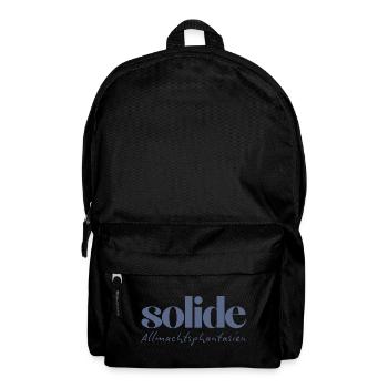 Solide Allmachtsphantasien – witzige Typographie - Rucksack - Schwarz - Vorne