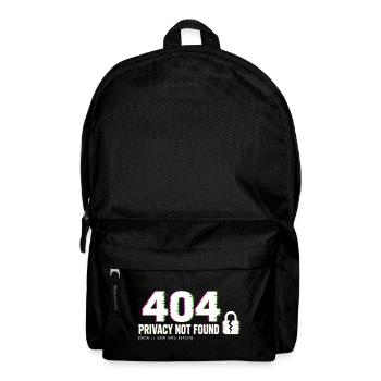 404 Datenschutz nicht gefunden - Rucksack - Schwarz - Vorne