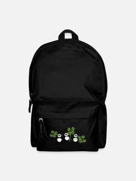 Kawaii Panda avec bambou – Motif amusant et tendre - Sac à dos - noir