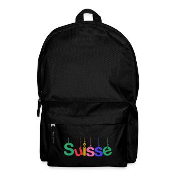 SWITZERLAND. COUNTRY. GENEVA. HUMOR. FLAG - Backpack - black - Front