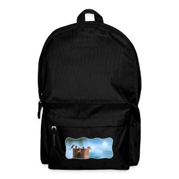Fotodesign Spatzen-Meeting geschwungen umrandet - Rucksack - Schwarz - Vorne