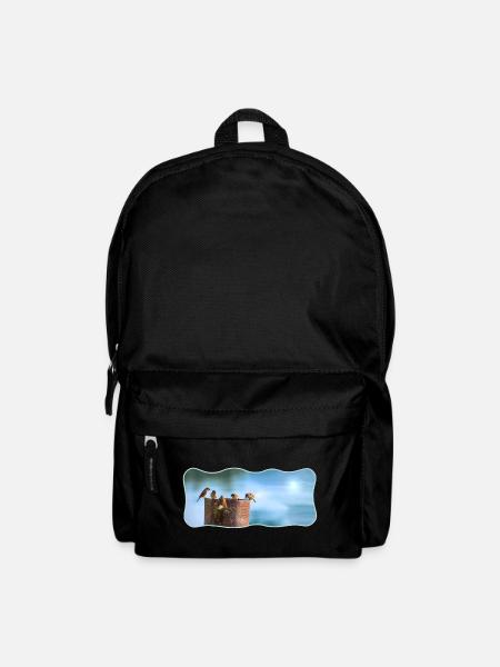 Fotodesign Spatzen-Meeting geschwungen umrandet - Rucksack - Schwarz
