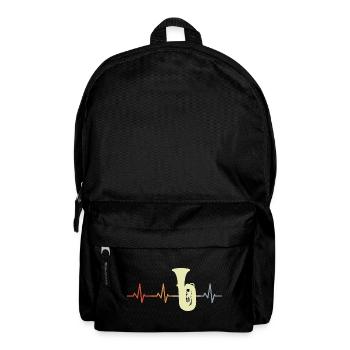 Tuba Vintage Cœur Ligne - Sac à dos - noir - Devant