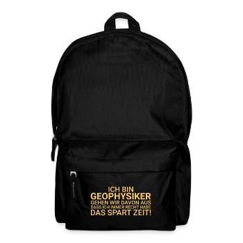 Geophysiker Zeit Sparen Geophysik - Rucksack - Schwarz - Vorne