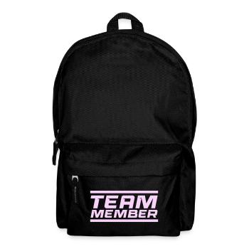 Team Member Schriftzug Lavendel - Rucksack - Schwarz - Vorne