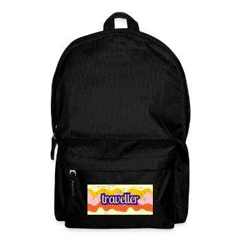 Traveller Weltkarte Farbband - Rucksack - Schwarz - Vorne