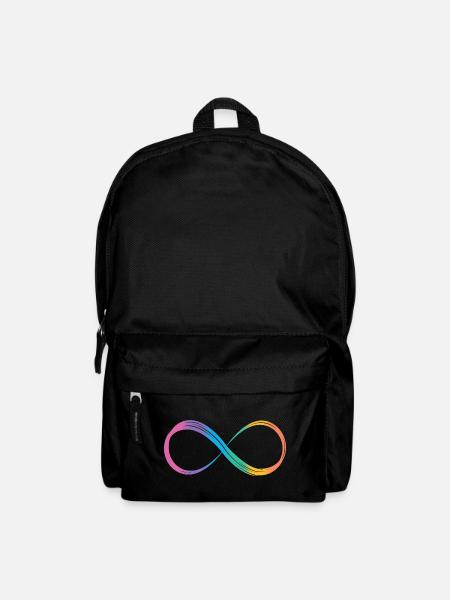 Unendlichkeitszeichen Regenbogen Autismus-Spektrum - Rucksack - Schwarz