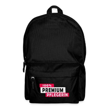 100% Premium Pflegerin Design / Geschenkidee - Rucksack - Schwarz - Vorne