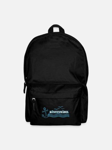 Küstenmädel weiß Schriftzug |Yolo-Artwork - Rucksack - Schwarz