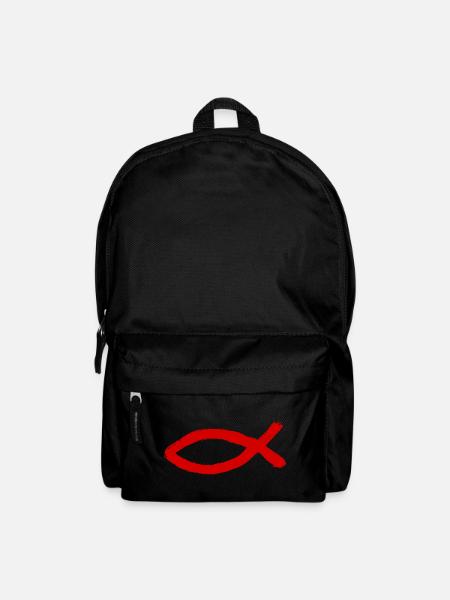 Jesusfisch Ichthys Fisch Fische - Rucksack - Schwarz