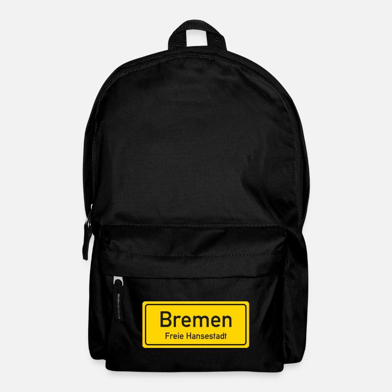 Bremer Ortsschild Deutschland - Rucksack - Schwarz