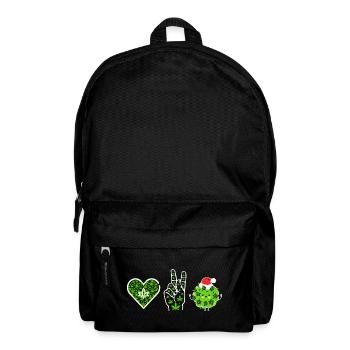 Love, Peace and Happiness / Merry Christmas - Rucksack - Schwarz - Vorne