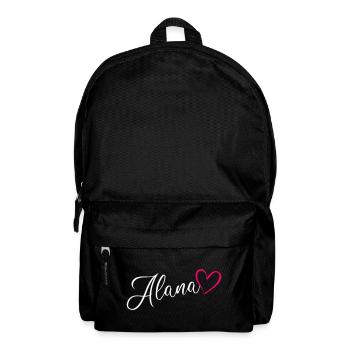 Alana Name Vorname Herz Pink - Rucksack - Schwarz - Vorne