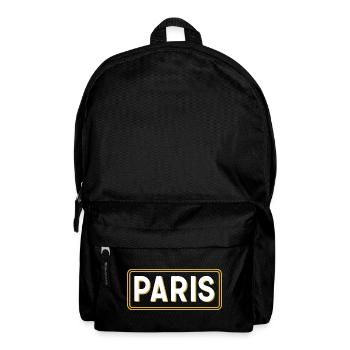 Pariser Weiß-Gold-Zeichen – Französisches Stadtzeichen - Rucksack - Schwarz - Vorne