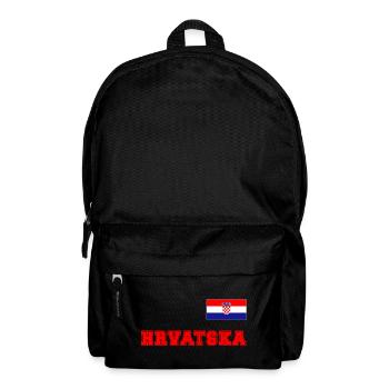 Kroatien Trikot Look – HRVATSKA mit Fahne Flagge - Rucksack - Schwarz - Vorne