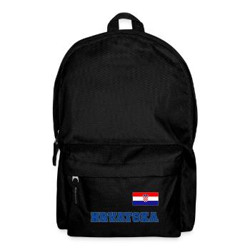 Kroatien Trikot Look – HRVATSKA mit Fahne Flagge - Rucksack - Schwarz - Vorne