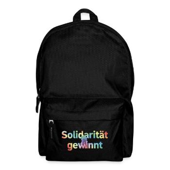 Solidarität gewinnt Statement Pride Fans LGBTQ - Rucksack - Schwarz - Vorne
