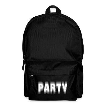 Party– Minimalistisches Typografie Statement - Rucksack - Schwarz - Vorne