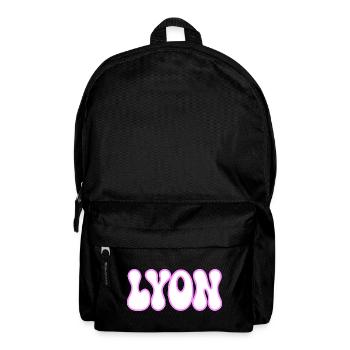 Lyon in Bubble Letterpress Weiß Pink - Rucksack - Schwarz - Vorne